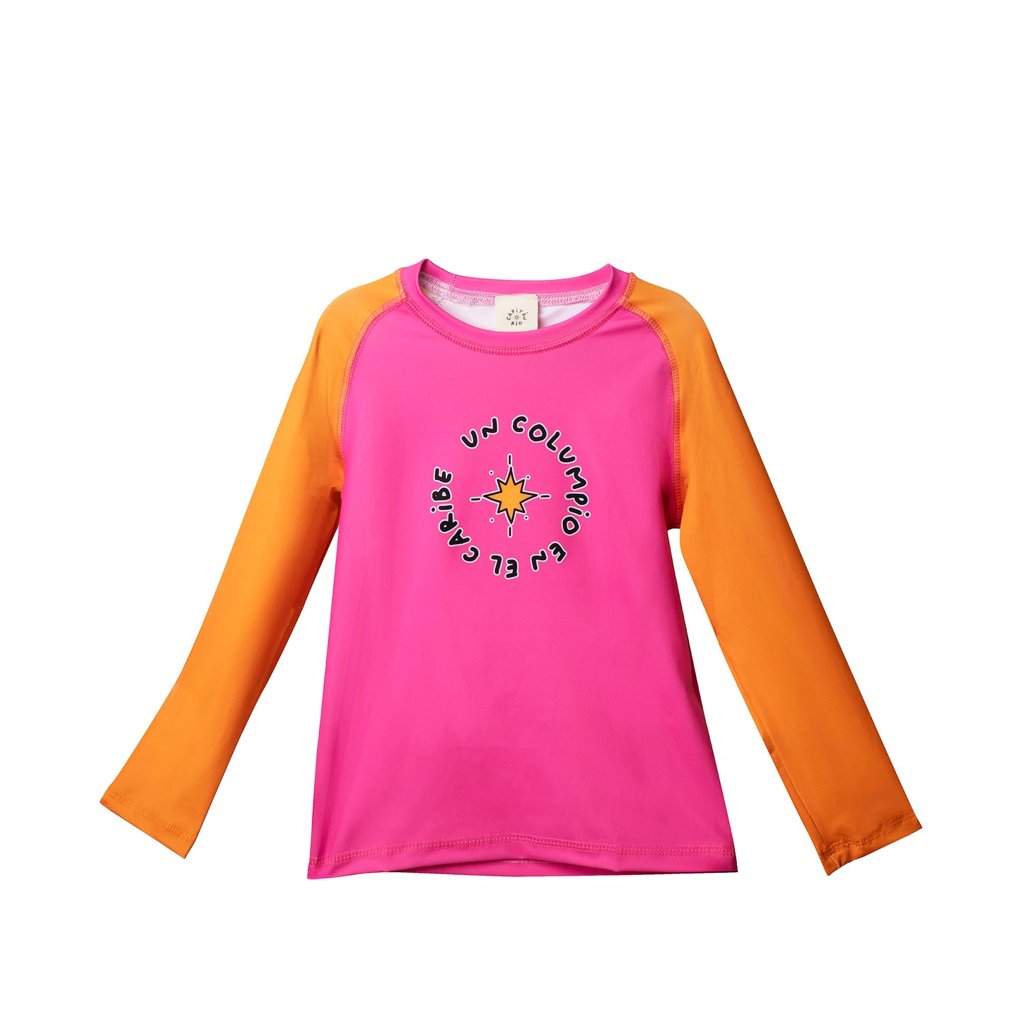 JERSEY DE PLAYA FUCSIA MANGAS AMARILLA