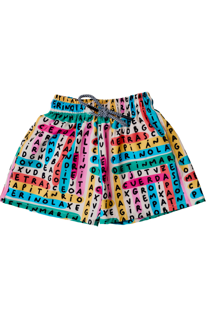 SHORT DE PLAYA SOPA DE LETRAS